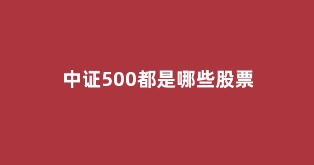 中证500都是哪些股票(中证500都是什么股票)_https://www.hhem8.com_上交所_第1张