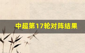 中超第18轮战况-中超第17轮对阵结果
