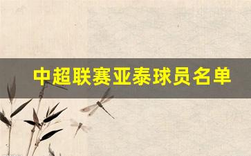 中超联赛亚泰球员名单-中超联赛亚泰球员名单照片