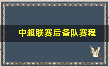 中超联赛后备队赛程-中超后续赛程