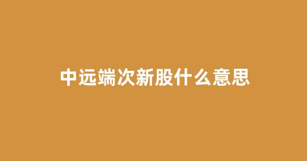 中远端次新股什么意思(中远的股票)_https://www.luoxuangg888.com_深交所_第1张
