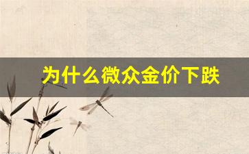 微众金为什么停止了_为什么微众金价下跌