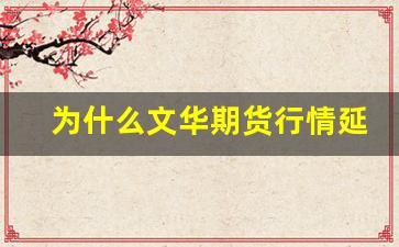 为什么文华期货行情延时(文华期货怎么样)_https://www.gdbxwh.com_开网店_第1张