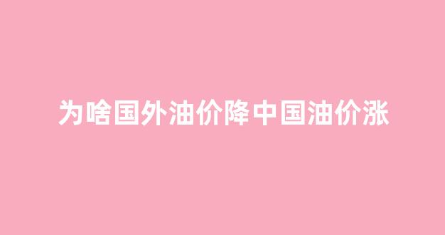 国外油价为什么便宜_为啥国外油价降中国油价涨