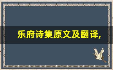 乐府诗集原文及翻译,乐府诗集全文,乐府诗集翻译,乐府诗集全诗解析-第1张图片-我的生活随想