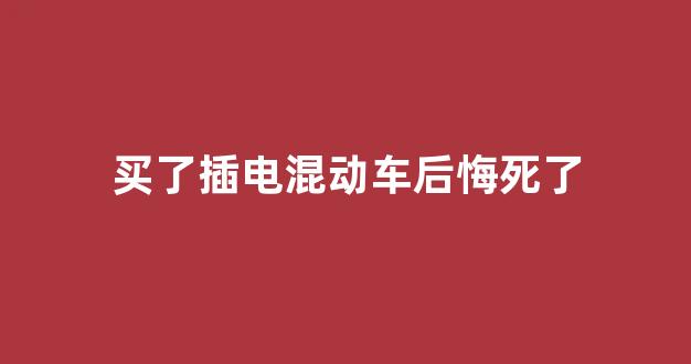 买了插电混动车后悔死了