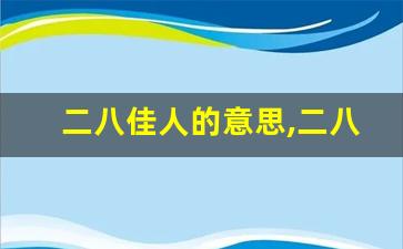 二八佳人的意思,二八佳人的近义词反义词,二八佳人造句例句,二八佳人出处及解释-第1张图片-我的生活随想