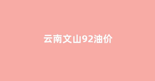 云南文山92油价_云南文山92油价今天价格