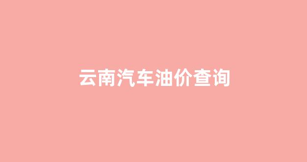 云南汽车油价查询_云南汽车油价查询系统