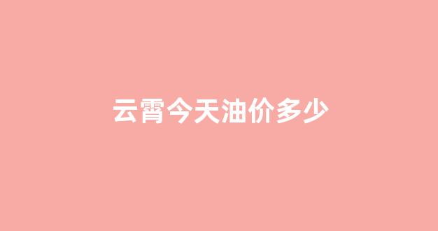 云霄今天油价多少_云霄今天油价多少钱