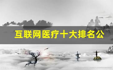 互联网医疗十大排名公司