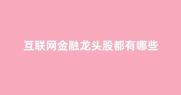 互联网金融龙头股都有哪些(互联网金融)_https://www.eamstsz.com_上交所_第1张