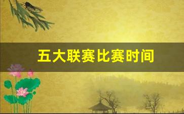 五大联赛比赛时间-五大联赛比赛时间表最新