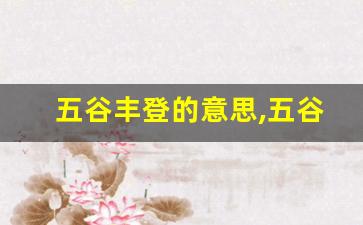 五谷丰登的意思,五谷丰登的近义词反义词,五谷丰登造句例句,五谷丰登出处及解释-第1张图片-我的生活随想