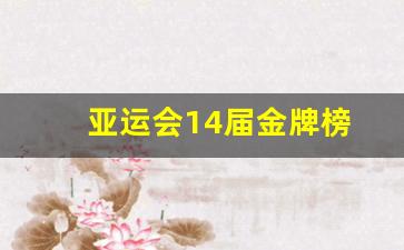 第十四届亚运会中国获奖金牌多少块-亚运会14届金牌榜