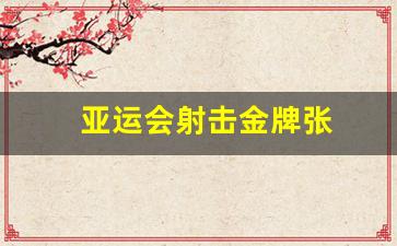 亚运会射击场馆-亚运会射击金牌张