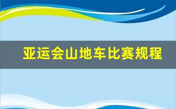 亚运会山地车冠军-亚运会山地车比赛规程