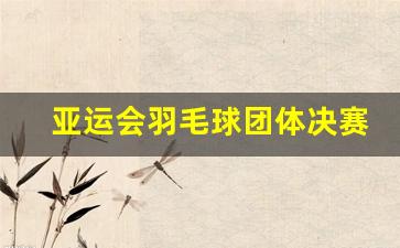 亚运会羽毛球团体决赛回播-亚运会羽毛球团体决赛女子