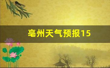 亳州天气预报15天_亳州天气预报15