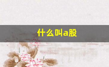 什么叫a股(什么叫a股b股h股n股)_https://www.jumanxin.com_北交所_第1张