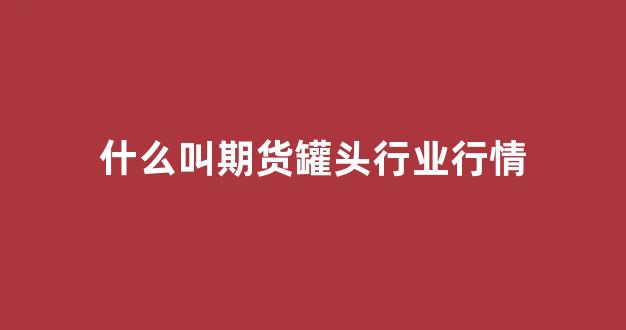 什么叫期货罐头行业行情(期货类商品)_https://www.hhem8.com_上交所_第1张