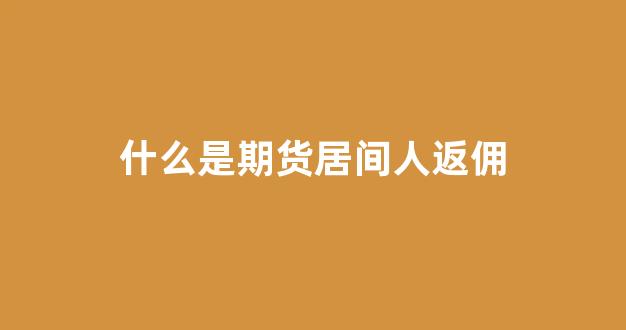 什么是期货居间人返佣(期货居间人需要什么条件)_https://www.xzdzcjn.com_科创板_第1张
