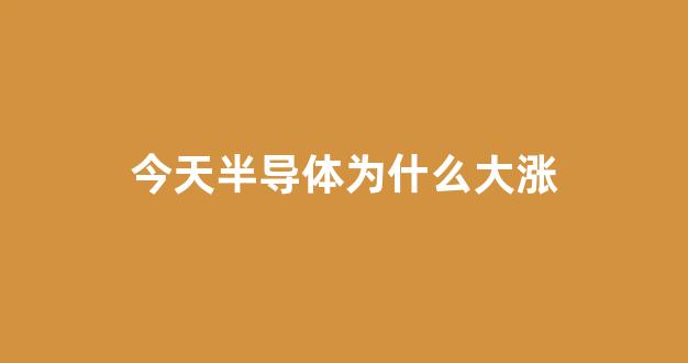 今天半导体为什么大涨(2019年半导体为什么大涨)_https://www.brunchezvous.com_旅游景点_第1张