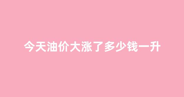 今天的油价涨了多少_今天油价大涨了多少钱一升