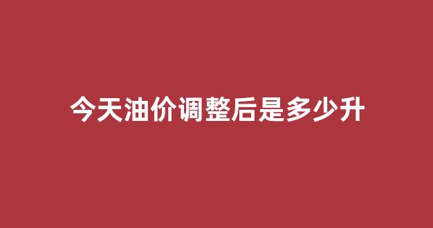 今天油价调整后是多少升_今天油价上调多少钱一升
