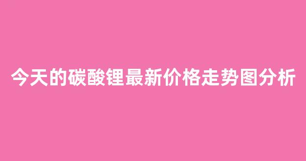 今天的碳酸锂最新价格走势图分析(碳酸锂价格行情走势)_https://www.brunchezvous.com_自由行_第1张