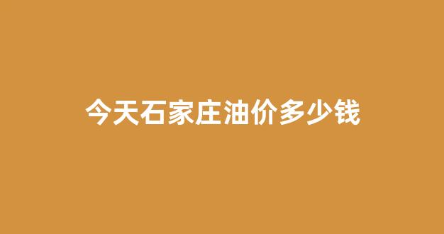 石家庄今日油价最新价格_今天石家庄油价多少钱