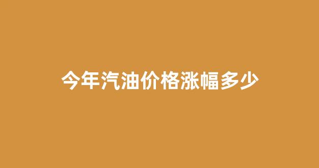 今年汽油价格涨幅多少_今年汽油价格调整情况