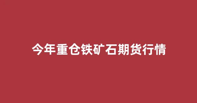 今年重仓铁矿石期货行情(今年重仓铁矿石期货行情走势)_https://www.hhem8.com_深交所_第1张