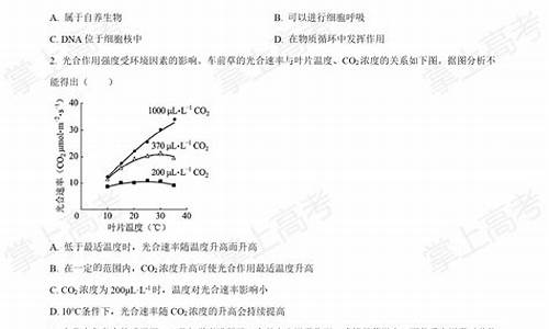 高考生物卷子全国卷2020,今年高考生物试卷