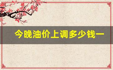 今晚油价上调92号汽油每升上涨0.24元-今晚油价上调多少钱一升油