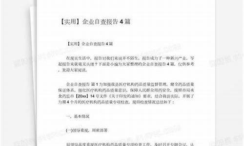 企业自查报告_企业自查报告率要达到多少以上