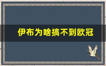 伊布为啥搞不到欧冠-伊布没有欧冠
