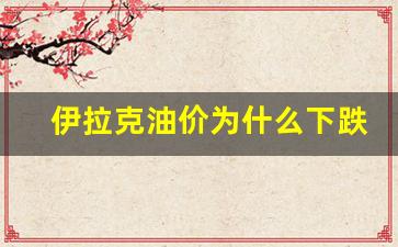 伊拉克油价为什么下跌这么快-伊拉克油价为什么下跌