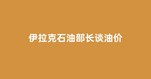 伊拉克石油部长谈油价_伊拉克石油部长谈油价是真的吗