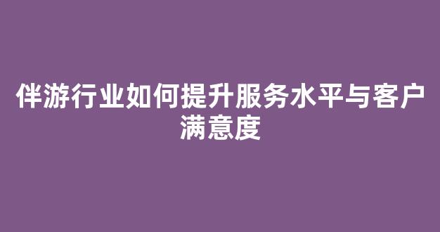 伴游行业如何提升服务水平与客户满意度(伴游服务内容)