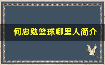 何忠贤的个人资料-何忠勉篮球哪里人简介