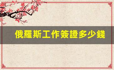 俄羅斯工作簽證多少錢一個人啊(俄羅斯工作簽證辦理流程)