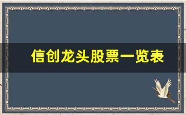 信创龙头股票一览表(信创龙头上市公司)_https://www.gzyhshgzzx.com_郑商所_第1张