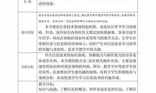 信息及其特征教案_信息及其特征教学目标