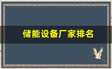储能设备厂家排名(电力储能设备厂家排名)_https://www.brunchezvous.com_旅游攻略_第1张