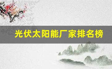 光伏太阳能厂家排名榜(光伏太阳能厂家排名榜单)_https://www.dongshengweixin.com_创业板_第1张