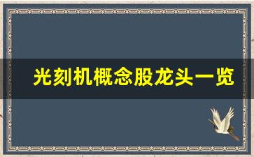 光刻机概念股龙头一览表(光刻机龙头股票一览表)_https://www.lclxwz.com_上期所_第1张