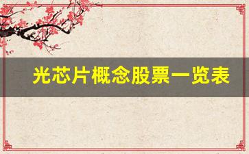光芯片概念股票一览表(什么是光芯片)_https://www.erdeww.com_期货行情_第1张