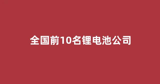 全国前10名锂电池公司(国内知名锂电池企业)_https://www.eamstsz.com_创业板_第1张