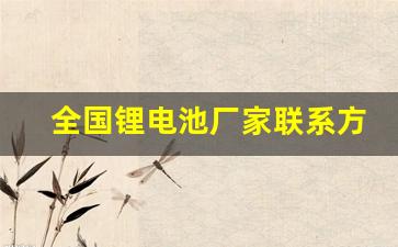 全国锂电池厂家联系方式(全国锂电池厂家联系方式电话)_https://www.hangfeite.com_科创板_第1张
